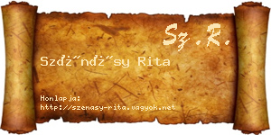 Szénásy Rita névjegykártya
