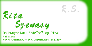 rita szenasy business card